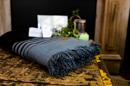 Quilotoa Black and Gray Luxury Throw Blanket