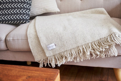 Wool Throw Blanket Woven in Ireland - Saoirse Ash