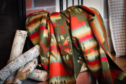 Artisan-Made Southwestern Queen-Sized Blanket - Andes Forest