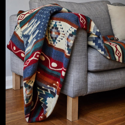 Sumaco Wave Artisan-Crafted Blanket with Southwestern Design